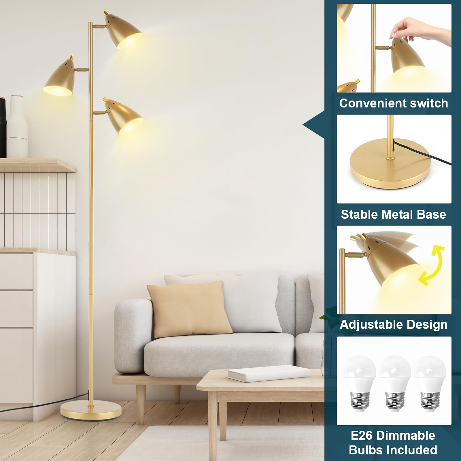 LALISU sturdy metal base ensures steady operation on carpets.