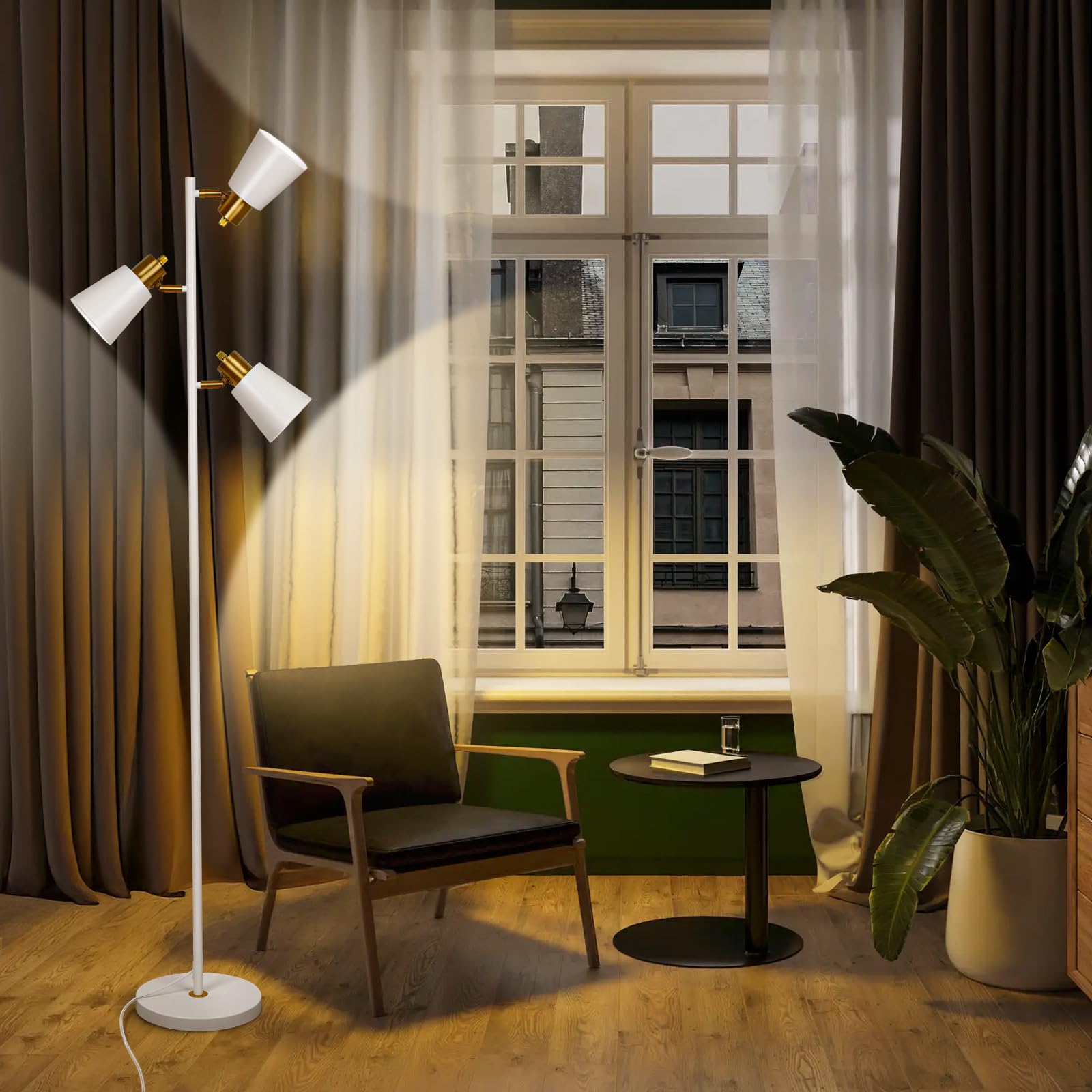 LALISU tree lamp with 360-degree rotating heads for precise task lighting.