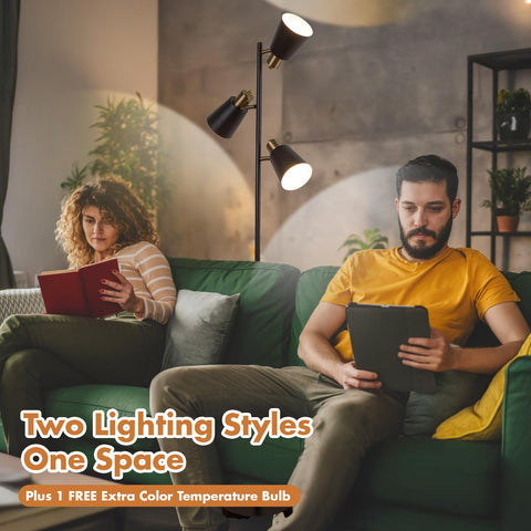 LALISU Tree Floor Lamp lit shows layered ambience in a living space.