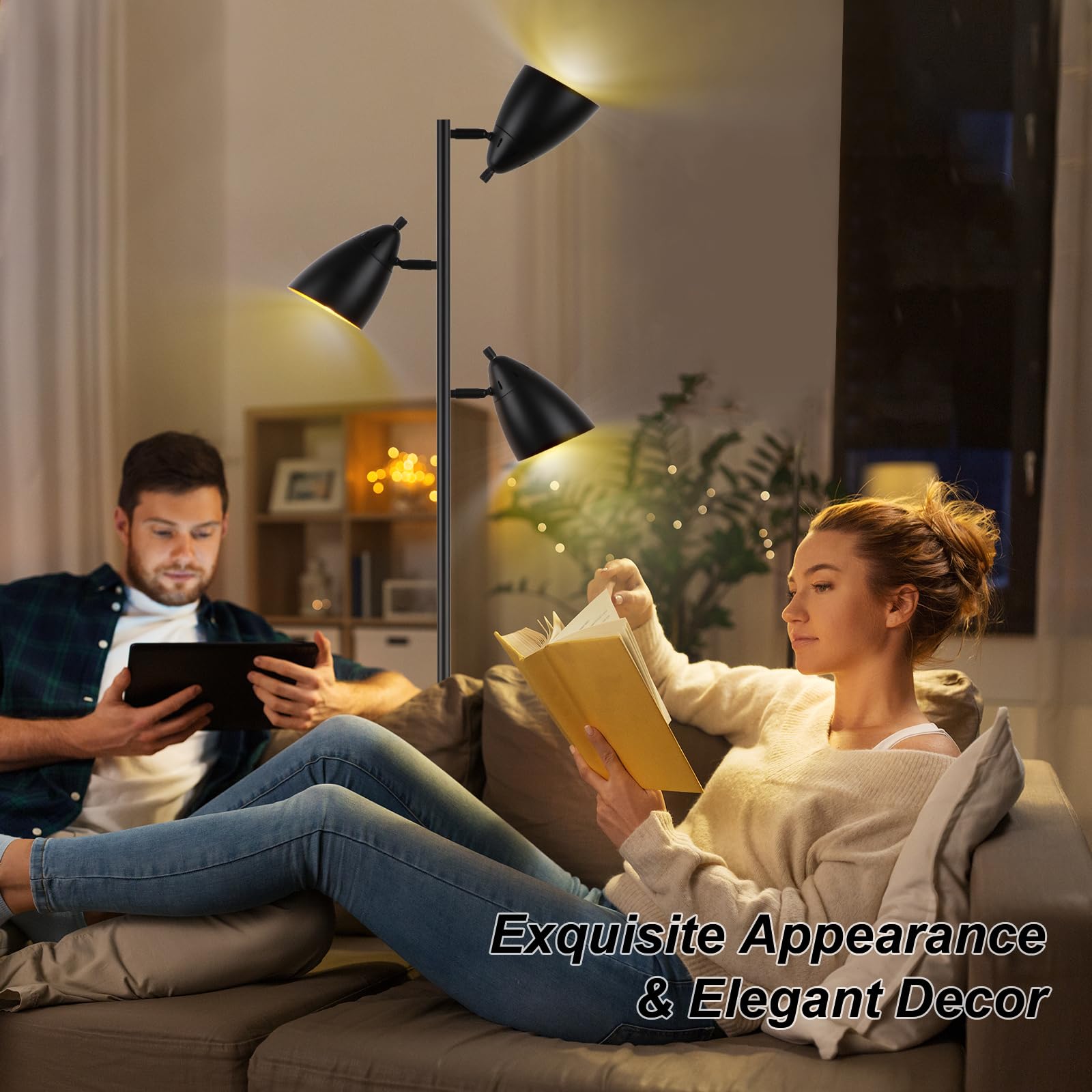 LALISU three LED bulbs included for immediate, ready-to-use ambient or task lighting.