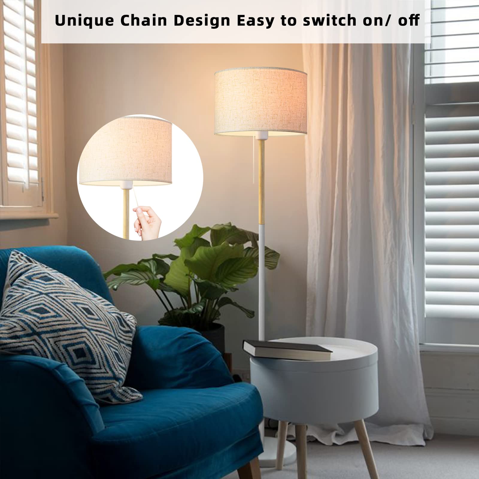 LALISU white floor lamp stand brings clean, minimalist appeal