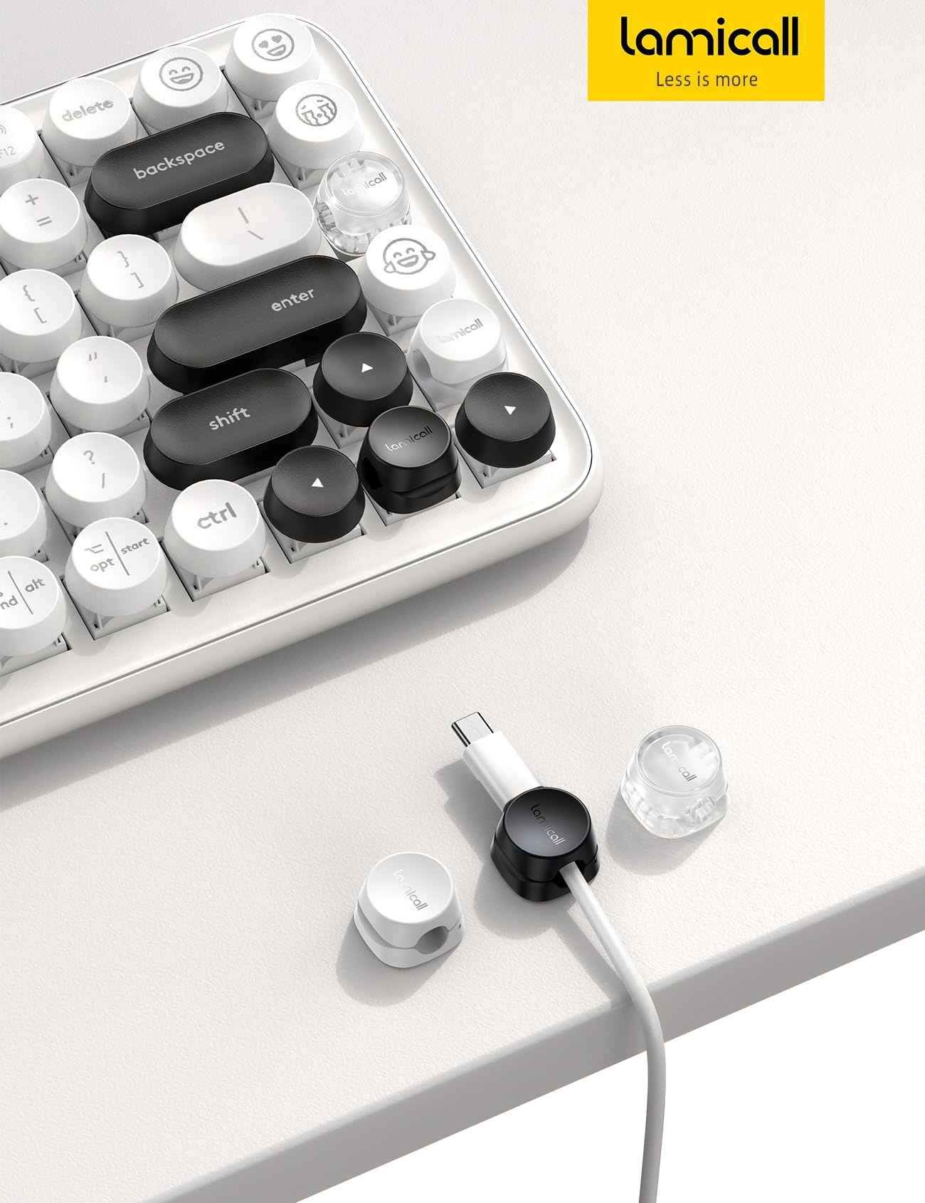 Lamicall 12-pack clips organize desks and keep cords accessible.