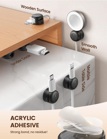 Lamicall cable clip with 8mm slot fits multiple cables.