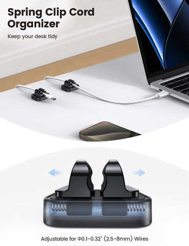 Lamicall wall-mount cord clip guides cords neatly on a wall.