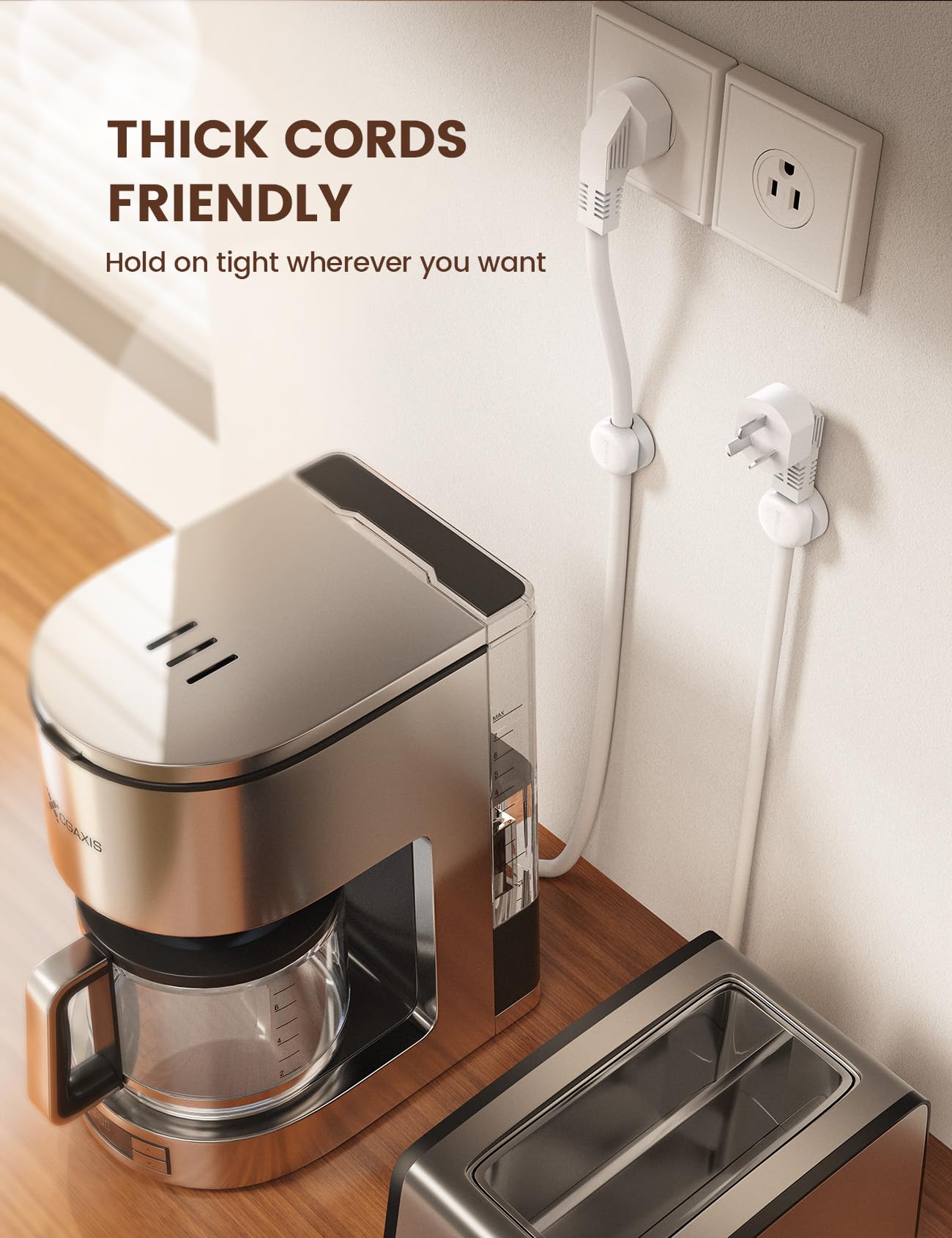 Lamicall nightstand cord clip organizes charging cables within easy reach.