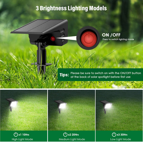 LAMKEEP solar spot light demonstrating auto on/off at dusk for easy use