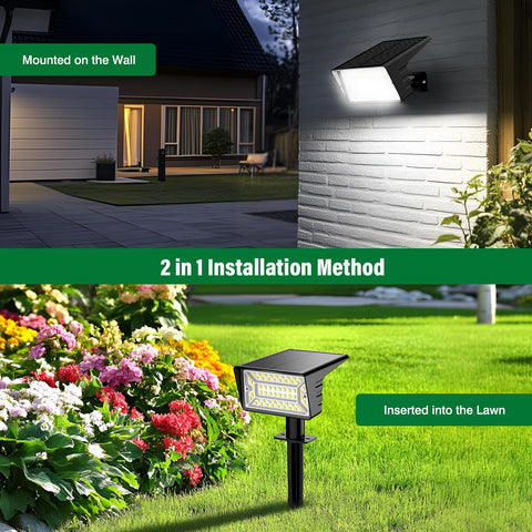LAMKEEP solar spot light installed on ground stake to illuminate paths