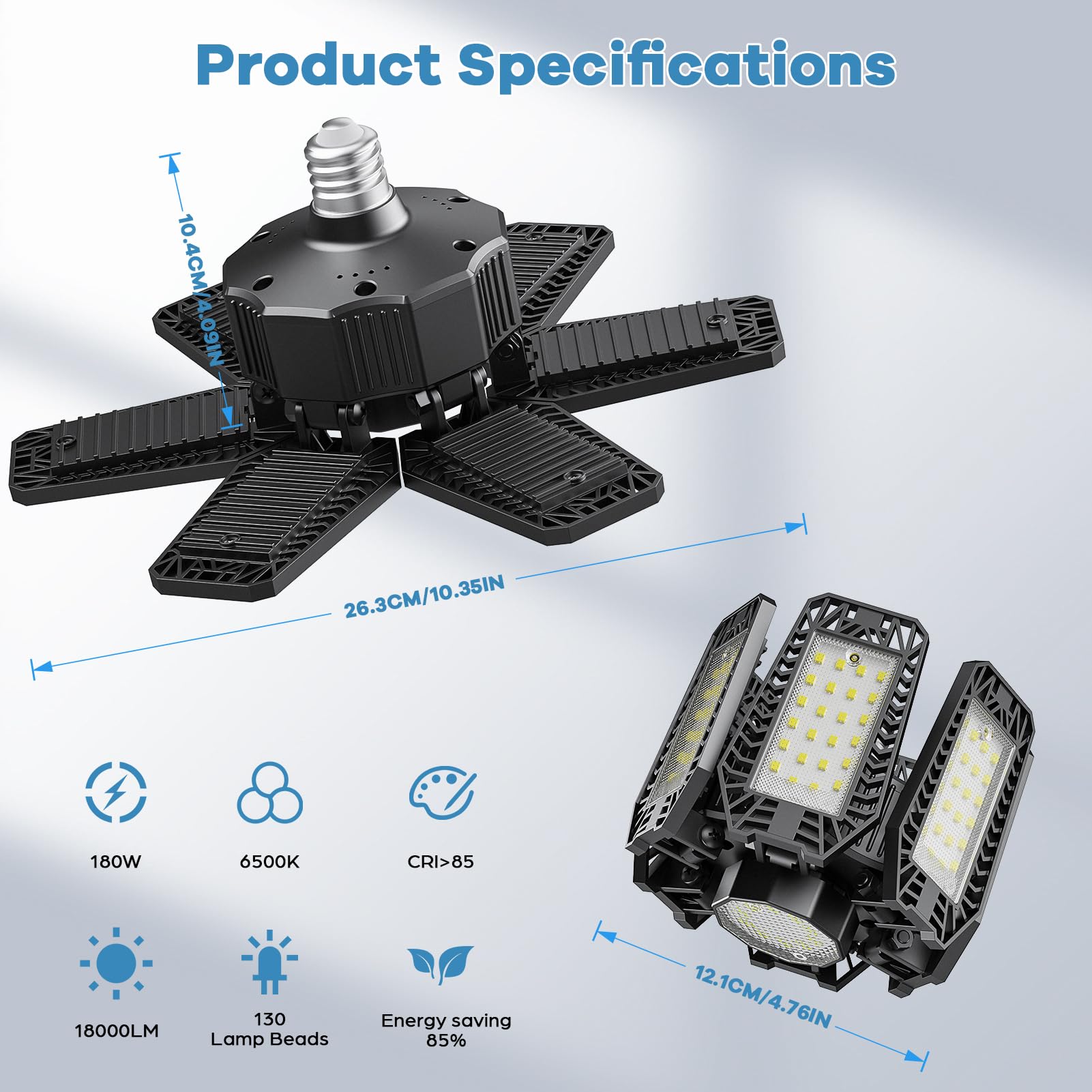 LAMLAMCK energy-saving garage light reduces power use for bright illumination