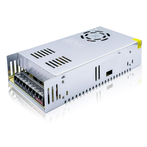 Lam(MS)pen 24V 20A switching power supply front view powering LED setups