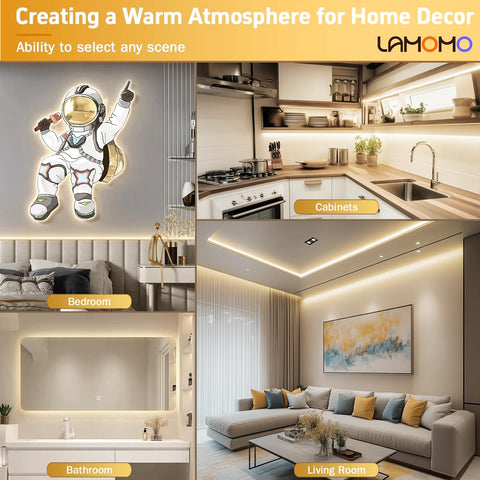 Lamomo versatile backlight for kitchen cabinets, vanity, and display shelves.