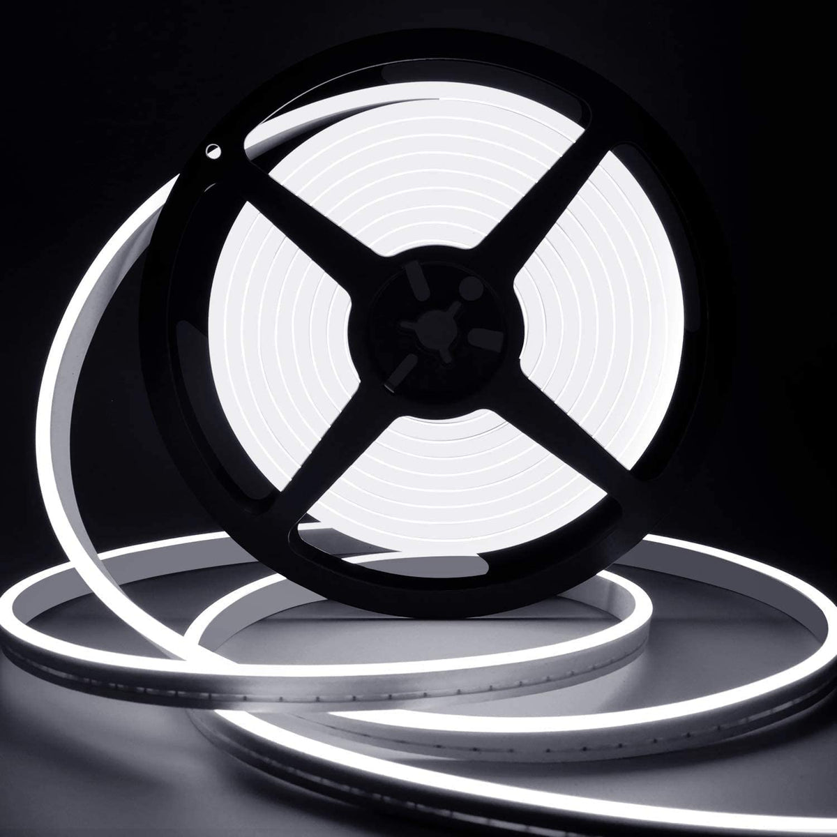 Lamomo LED Neon Rope Light strip glows evenly for ambient room lighting.