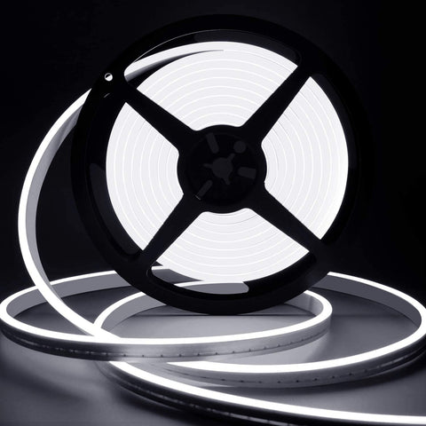 Lamomo LED Neon Rope Light strip glows evenly for ambient room lighting.
