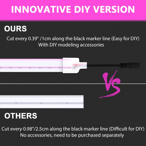 Lamomo neon strip cuttable silicone housing enables easy DIY signs.