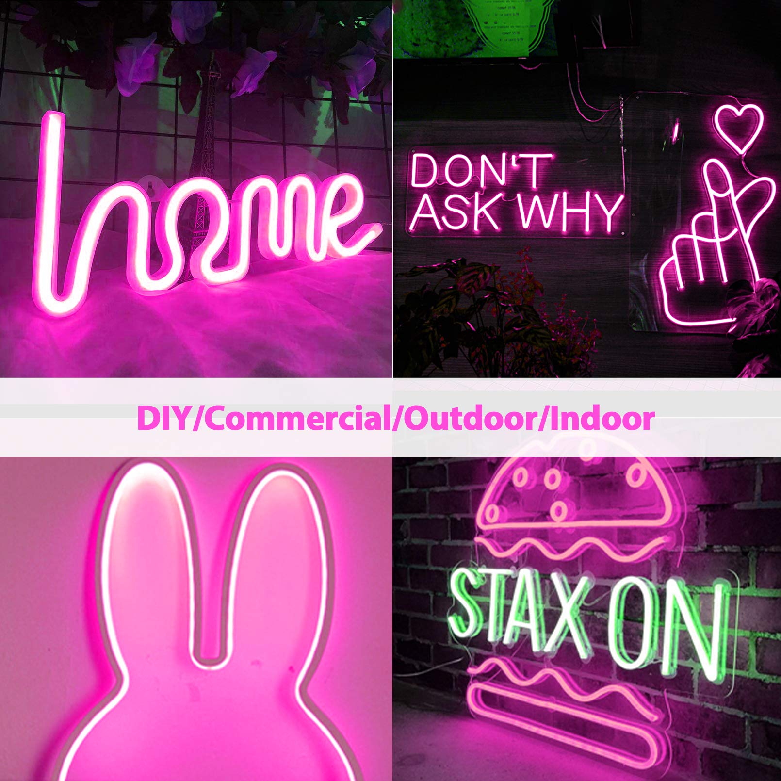 Lamomo neon strip for indoor-outdoor use adds flexible lighting options.