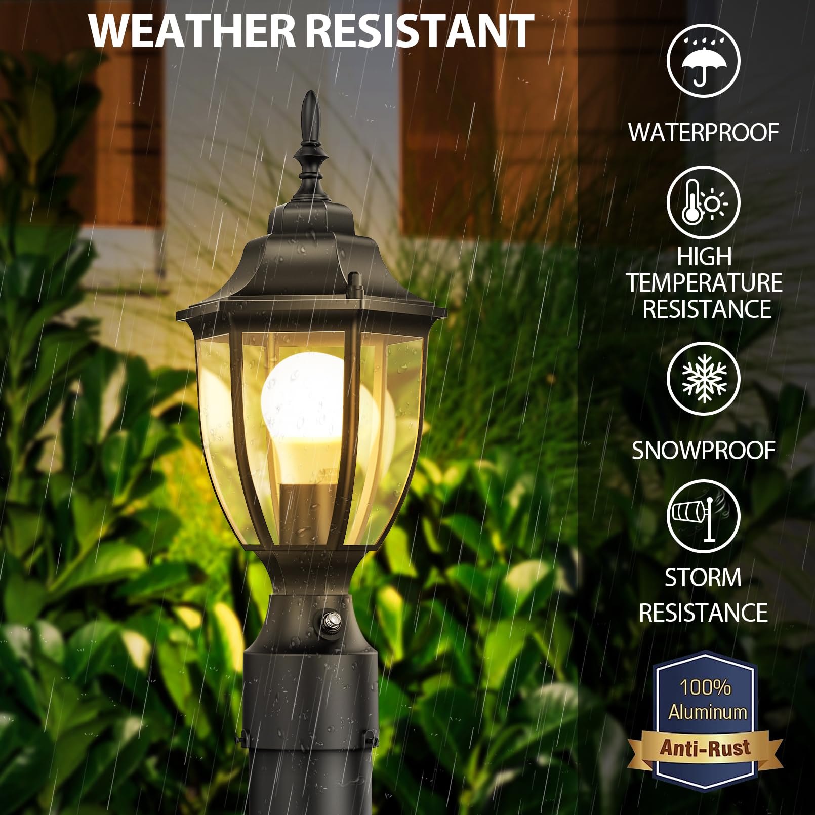 Lamomo weather-resistant design withstands rain and snow for year-round use