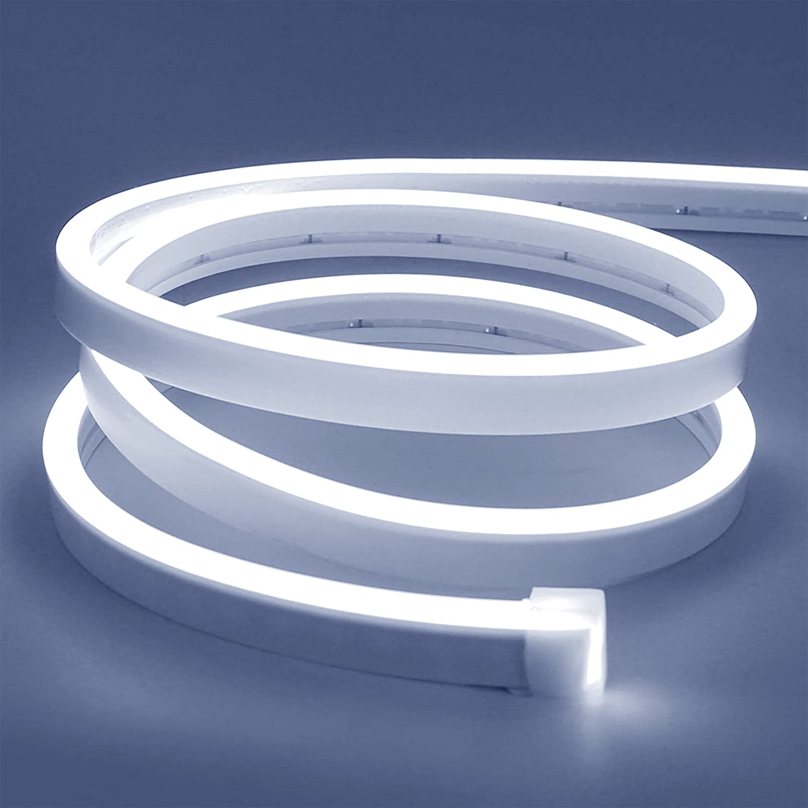 Lamomo white LED strip lights brighten kitchen cabinets with even, vibrant white illumination.
