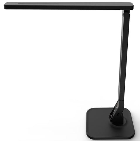 Lampat desk lamp front view with piano-black finish for a sleek modern workspace