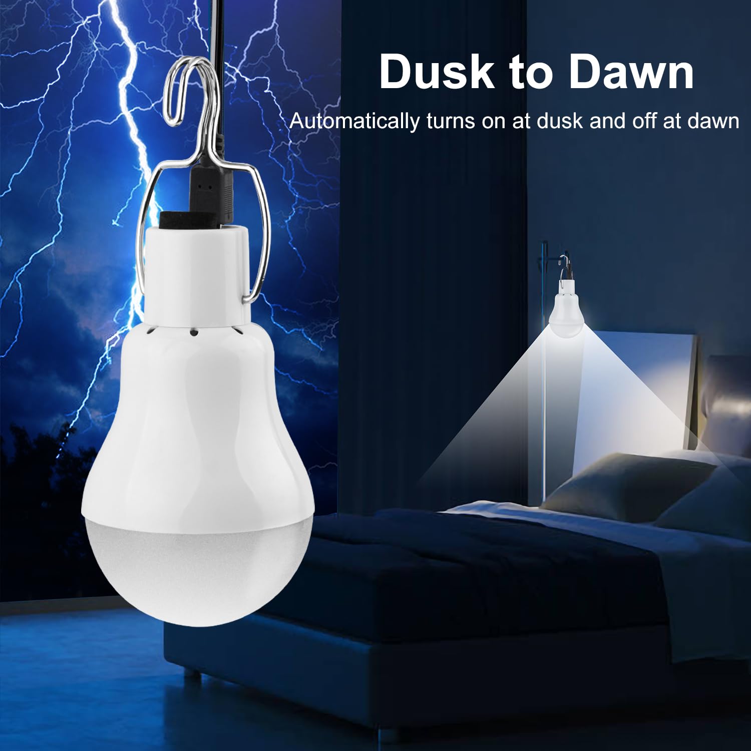 Lampelc solar bulb suitable for indoor and outdoor shed use