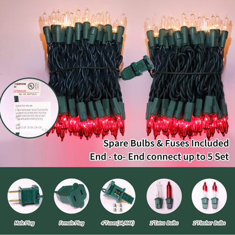 LAMPHOME green-wire 20ft setup with incandescent bulbs for versatile indoor outdoor decor.