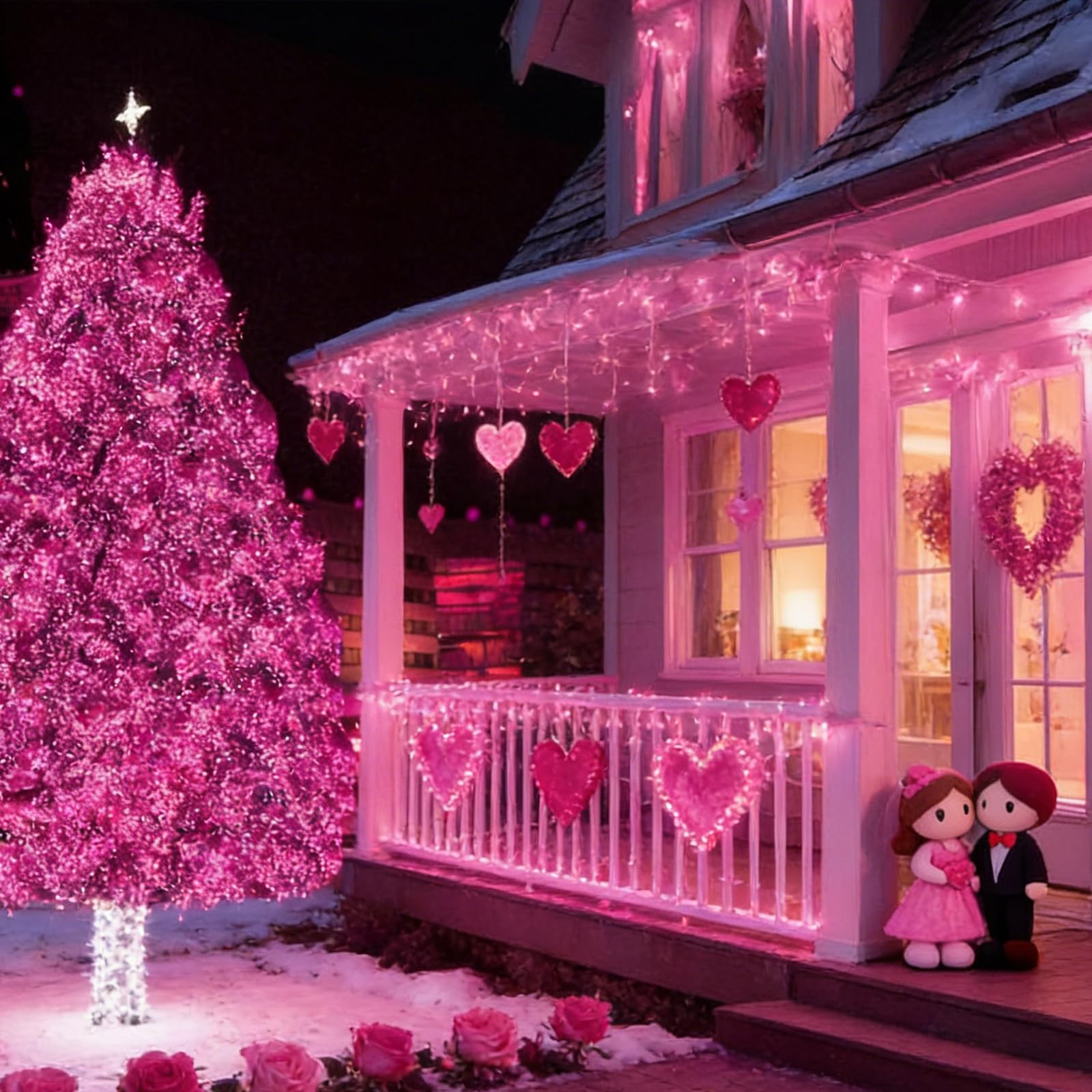 LAMPHOME pink lights suitable for indoor and outdoor use