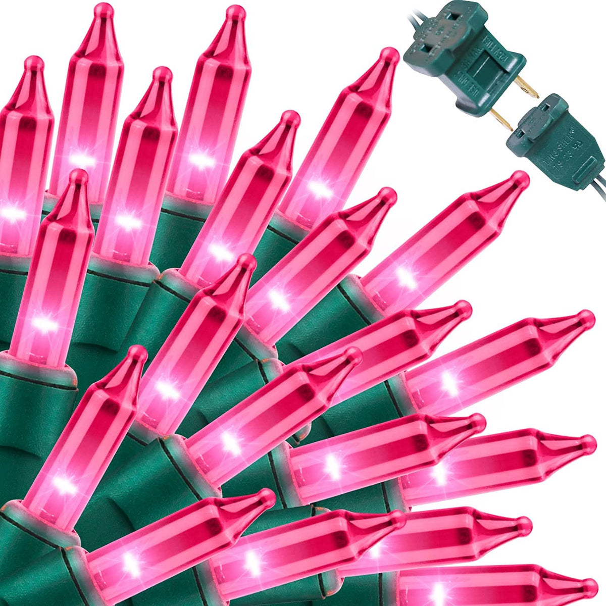 LAMPHOME pink valentines lights on a 150led string for warm indoor decor