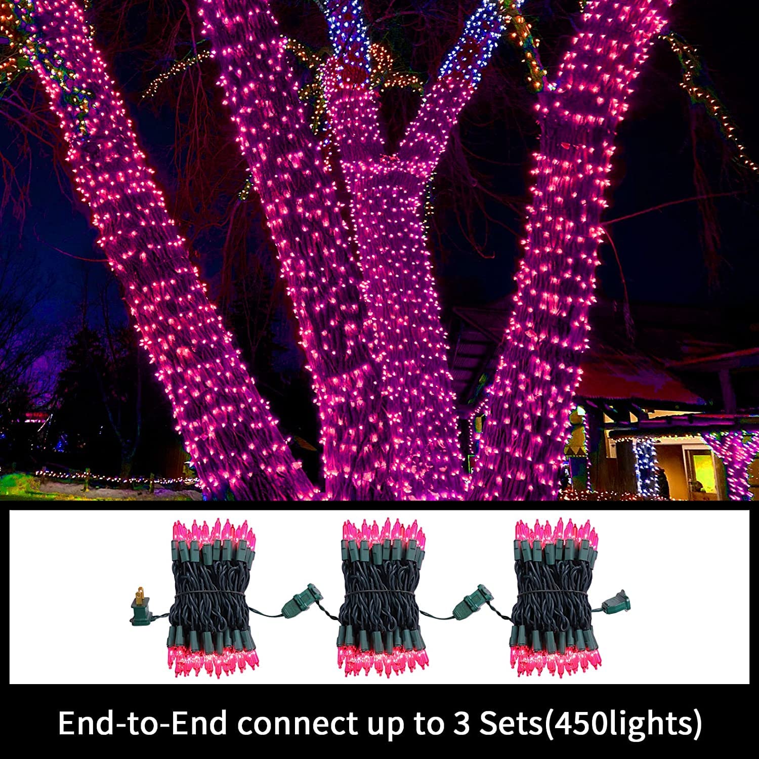 LAMPHOME pink lights create a warm glow in a bedroom ambiance