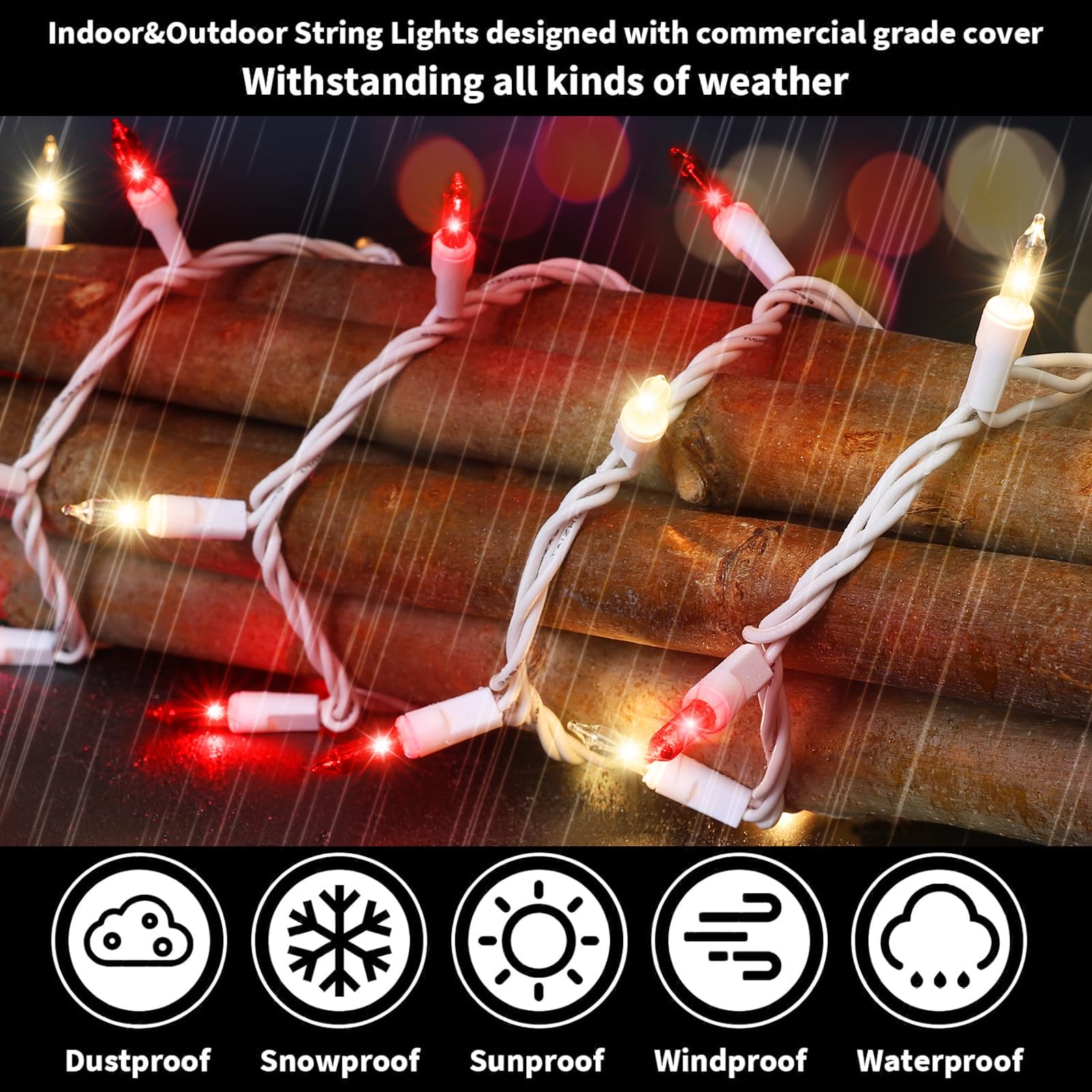 LAMPHOME red-coated flasher bulbs add twinkle effect
