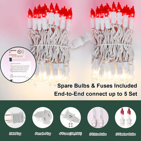 LAMPHOME 19.6-foot white wire with 100 bulbs for versatile setup