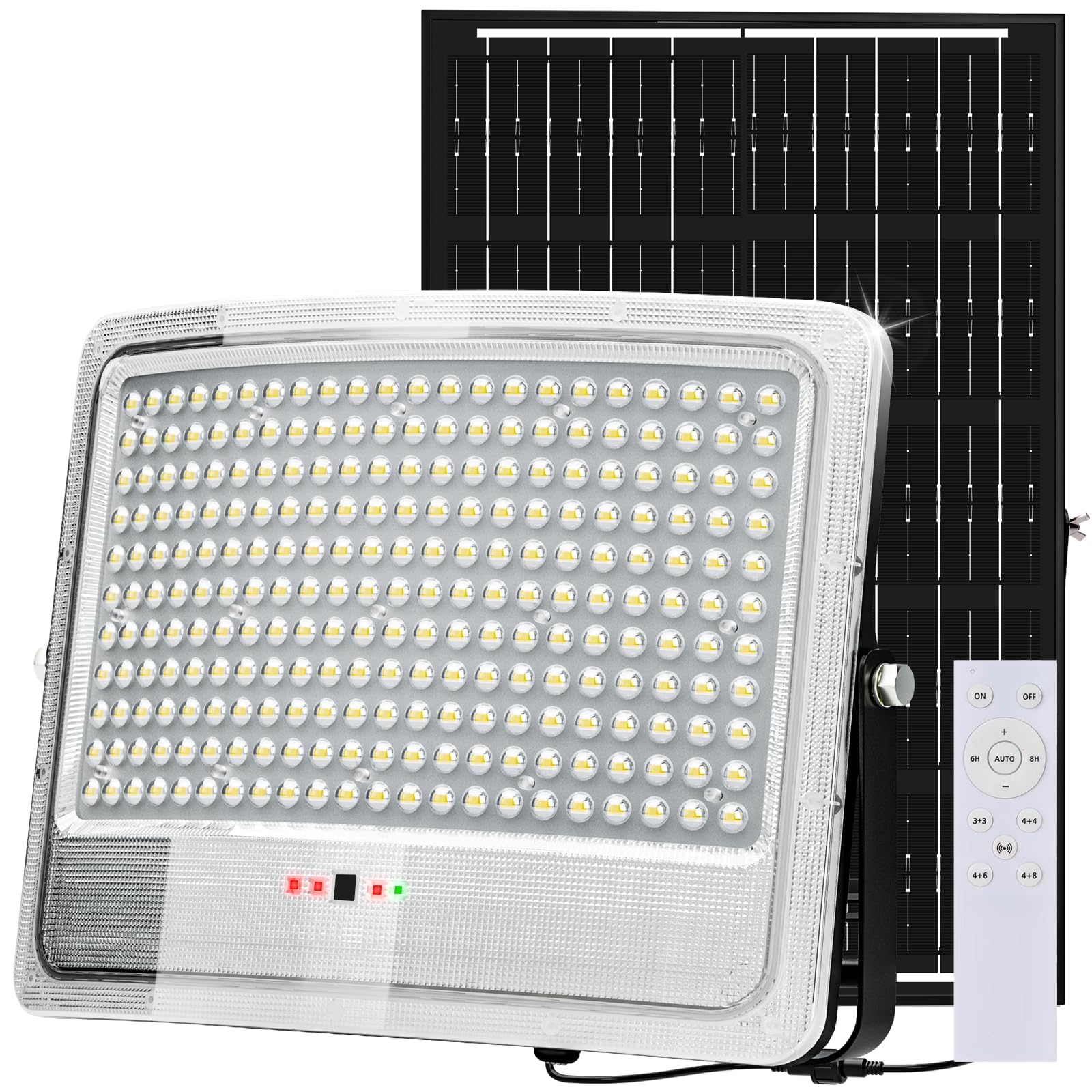 LAMPTEC solar flood light outdoor 242-LED brightness for wide area coverage.