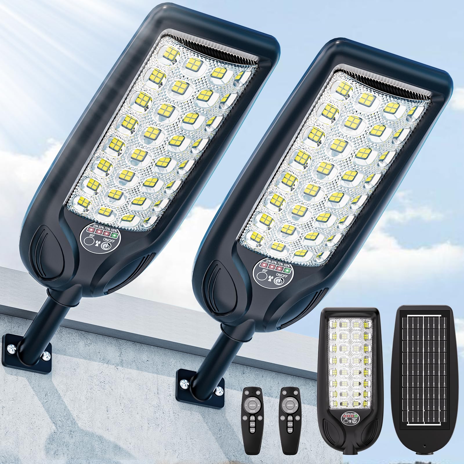 LAMPTEC Solar Street Light Outdoor front view for clear path lighting and entryway security