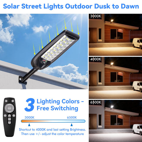 LAMPTEC Solar Street Light Outdoor LED panel for broad parking lot coverage