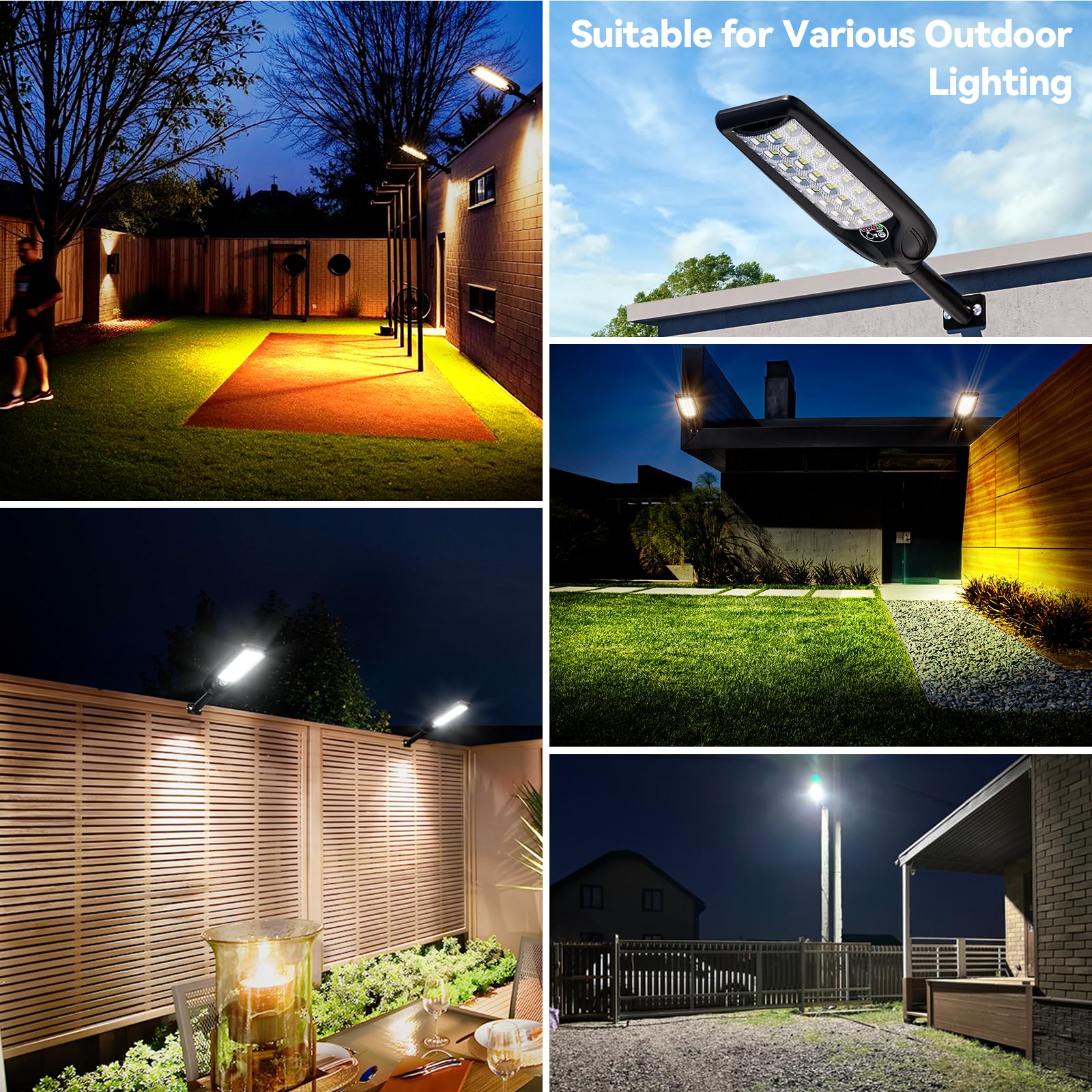 LAMPTEC Solar Street Light Outdoor parking-lot illumination showing wide coverage