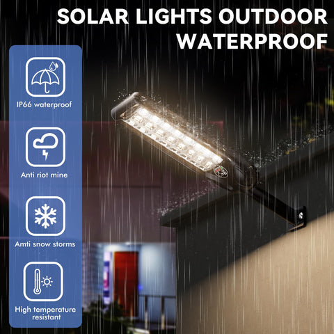 LAMPTEC Solar Street Light Outdoor wall install showing easy mounting