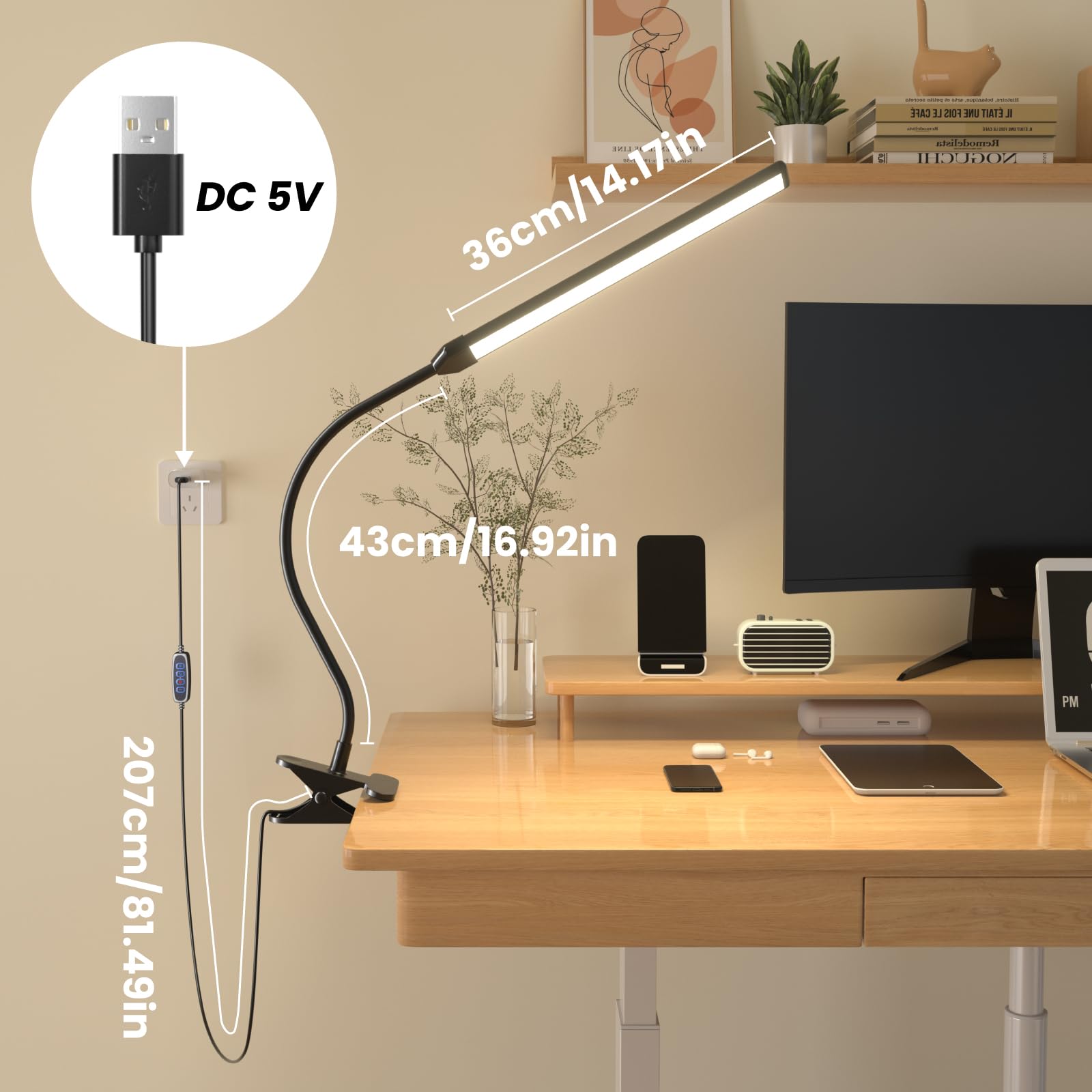 Lamptobe clip-on easel lamp in use over page or canvas for precise illumination