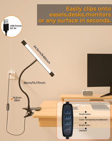 Lamptobe portable clip-on light folds flat for travel.