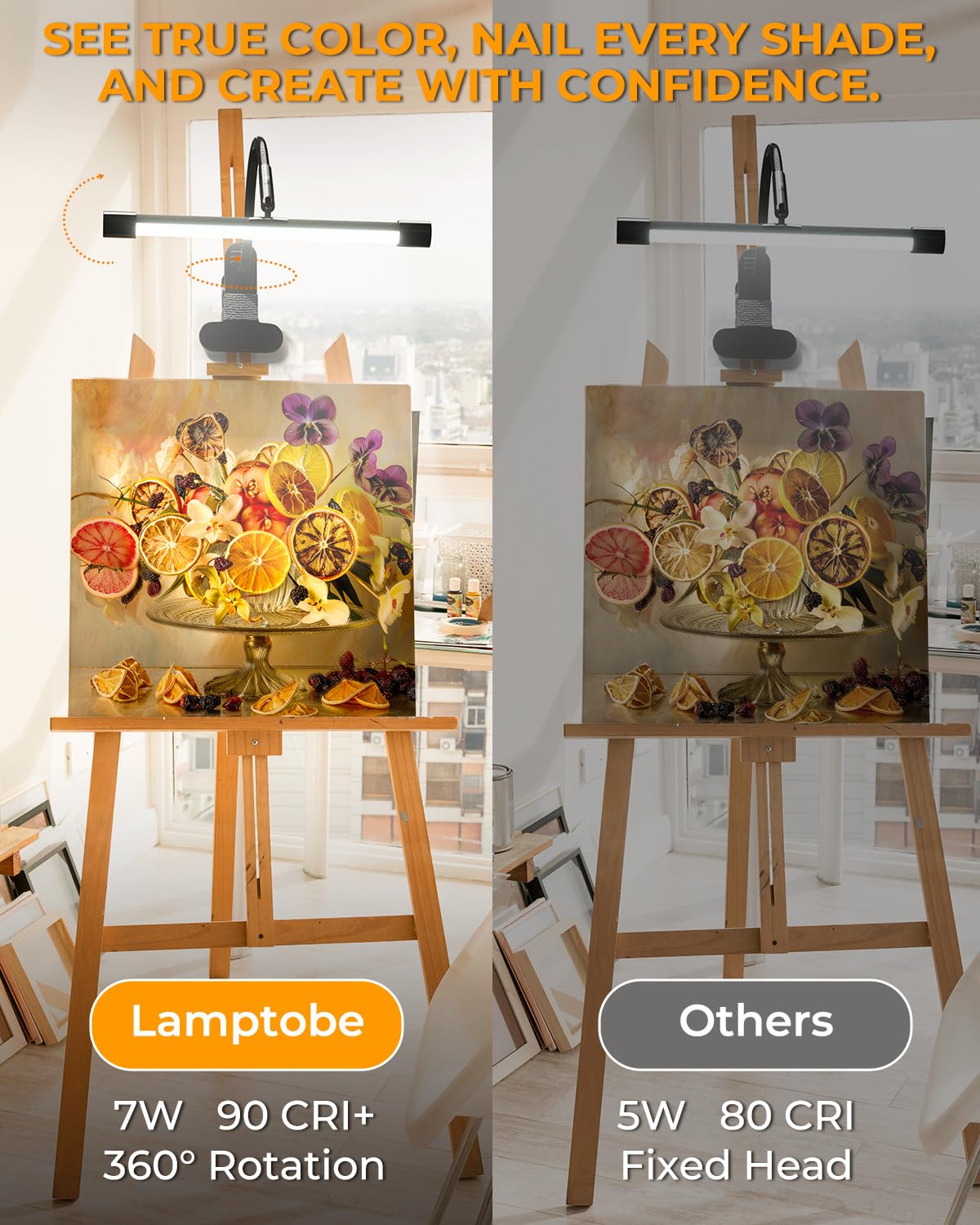 Lamptobe memory function recalls last color and brightness settings.