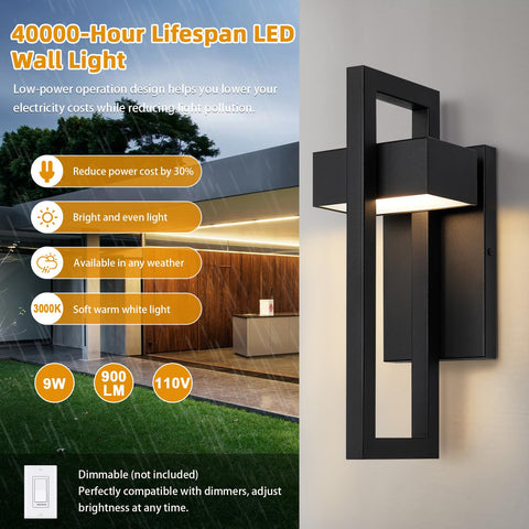 LamQee outdoor wall light side view showing a sleek profile for the house exterior