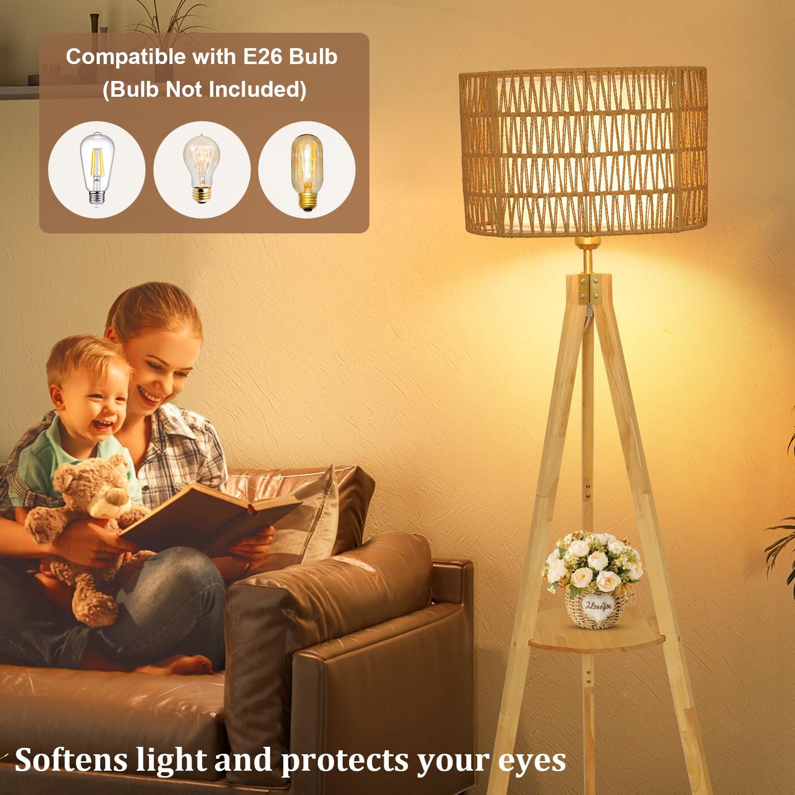 LAMSU 59-inch floor lamp fits corners and ceilings