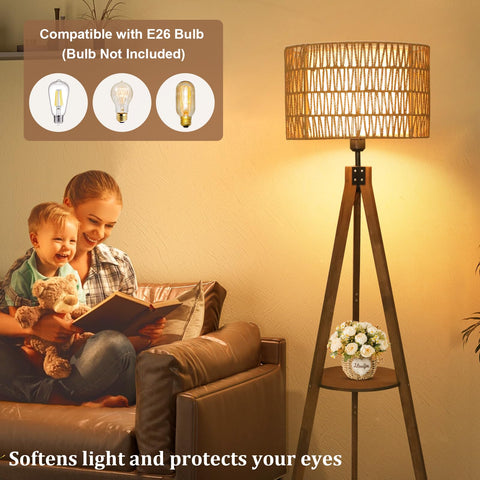 LAMSU 59-inch tall lamp fits living rooms and corners.