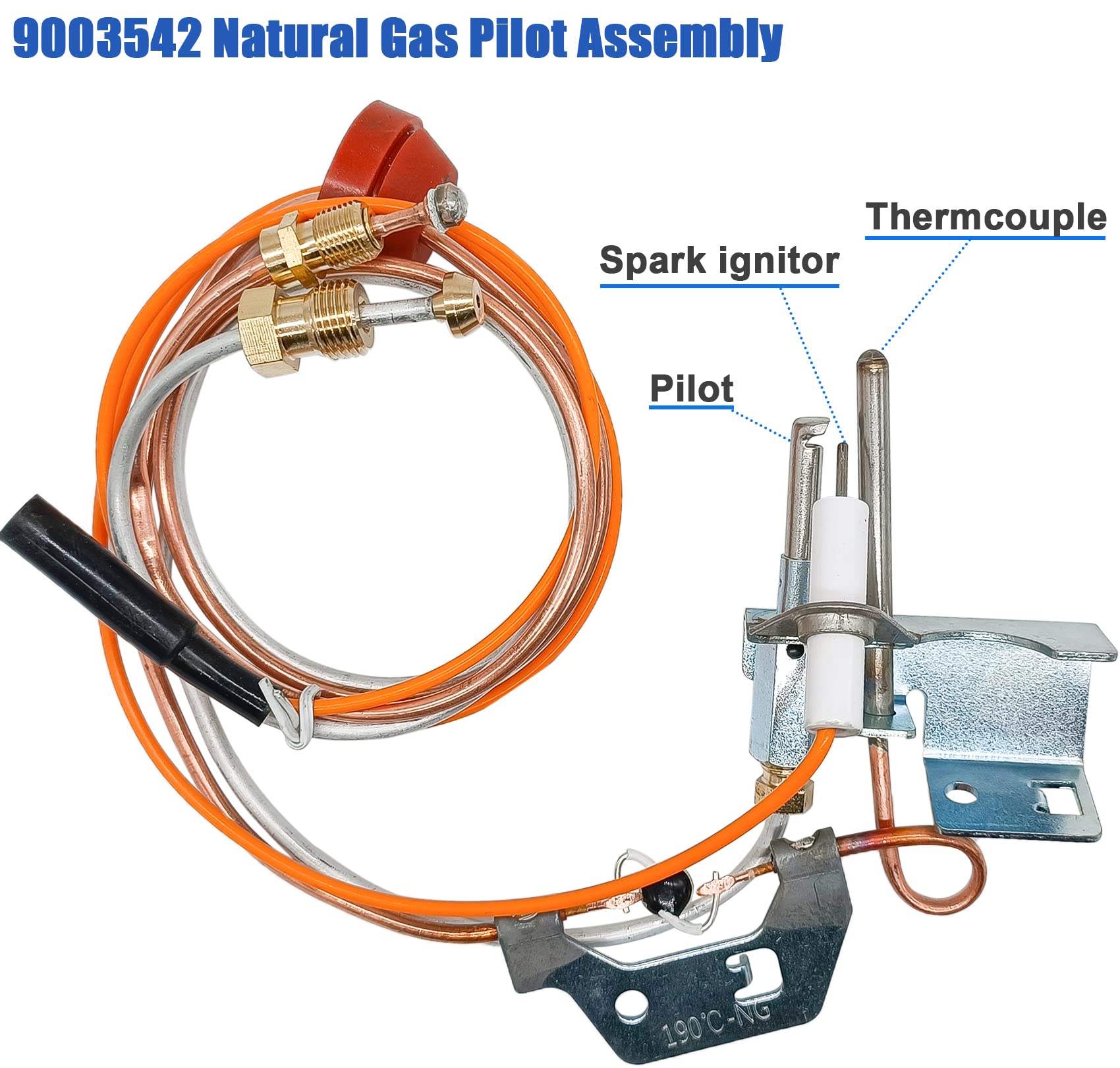 Lamudo gas pilot tube 22in supports reliable ignition in NAT gas models.