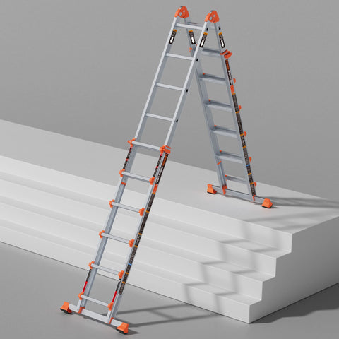 LANBITOU ladder anti-slip base keeps feet secure on floors.