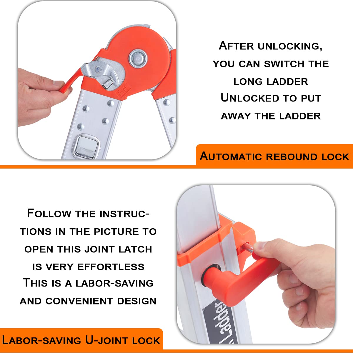LANBITOU ladder supports up to 330 lbs with sturdy construction
