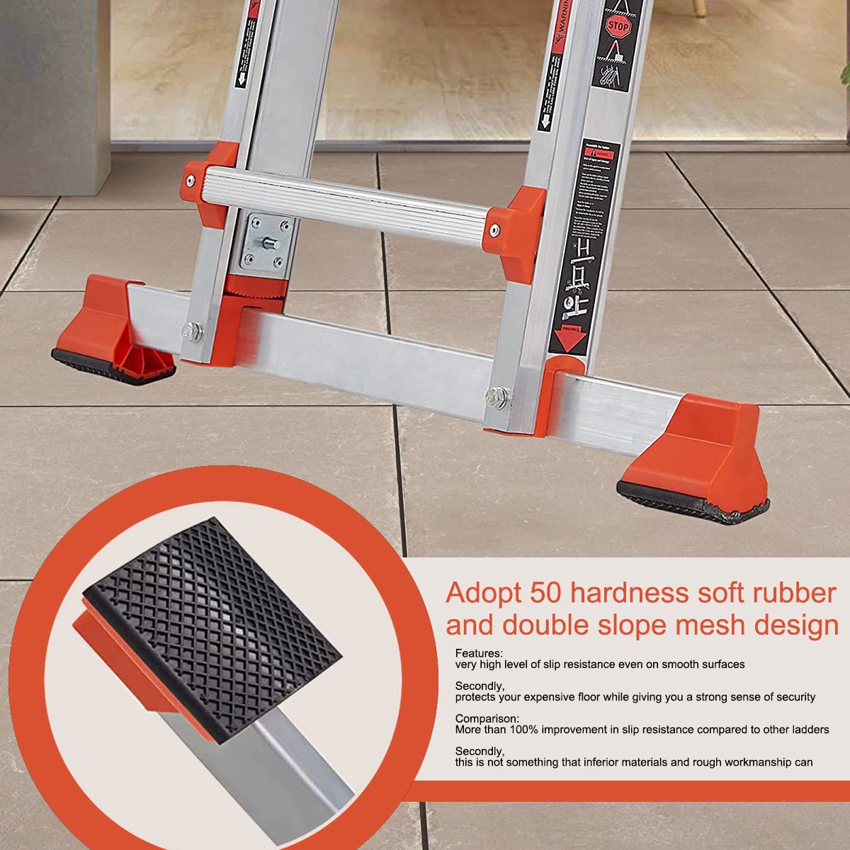 LANBITOU folding ladder saves space and stores flat after use