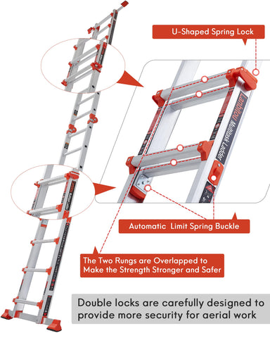 LANBITOU ladder multi-position setup enables safe indoor and outdoor tasks.