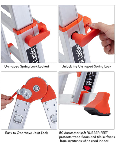 LANBITOU ladder quick-lock U-shaped system supports fast shape changes.