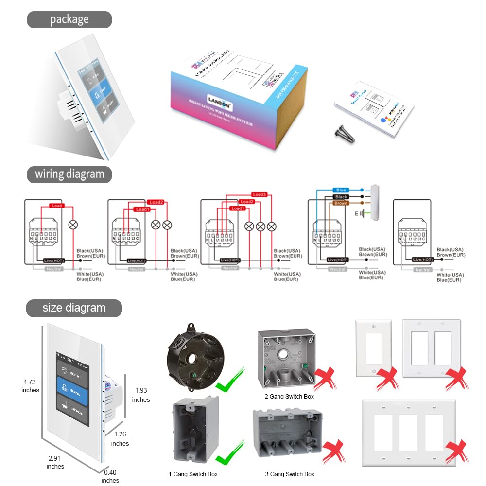 LANBON three-mode control panel highlights single, double, and triple pole options