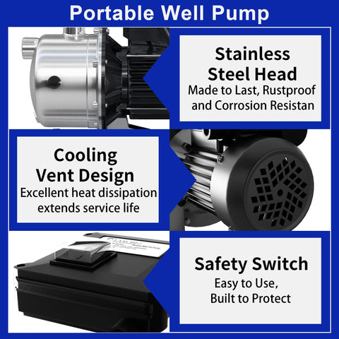 LANCHEZ jet pump connectors in use with hoses support flexible irrigation.