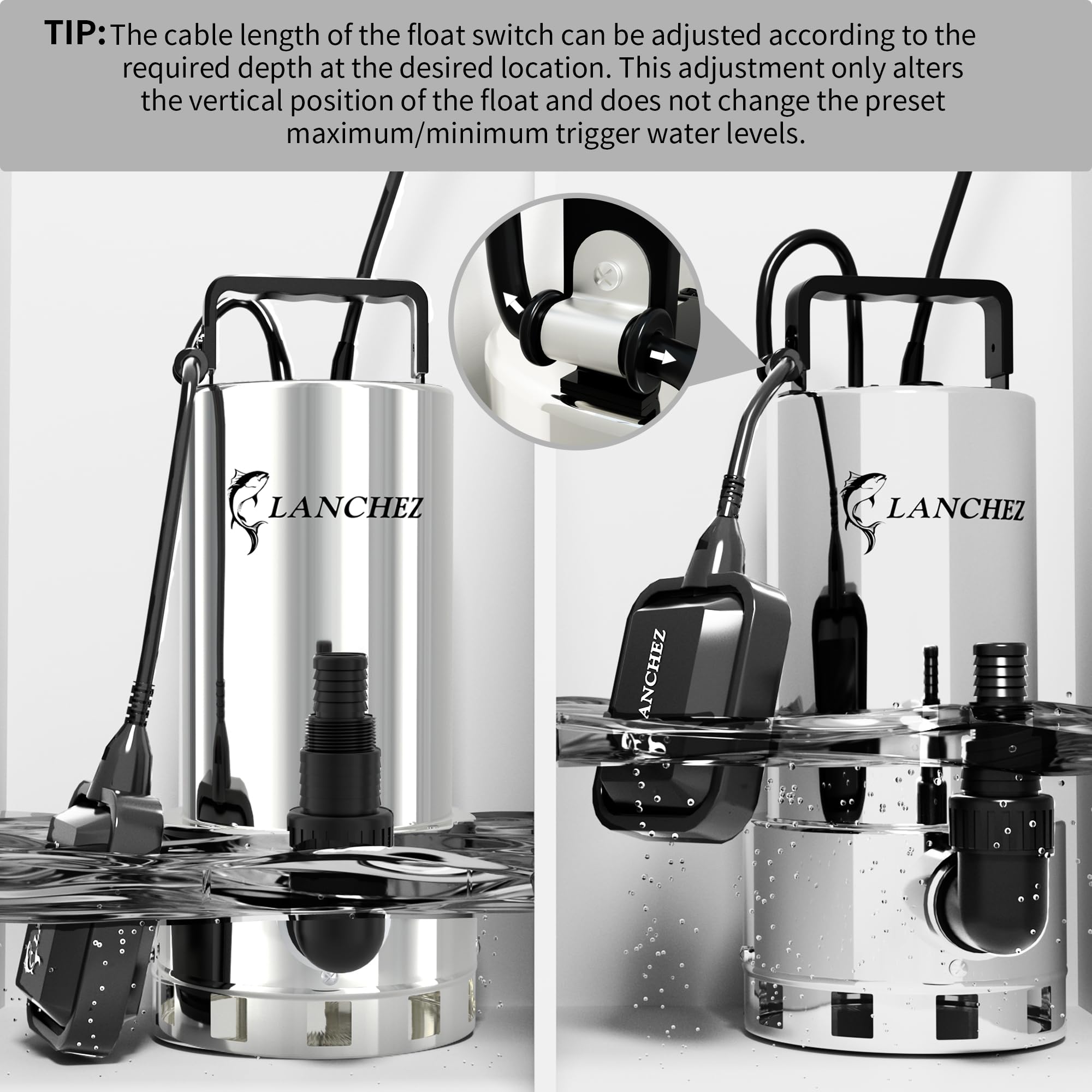LANCHEZ 16 ft power cord supports flexible placement without extension cords.