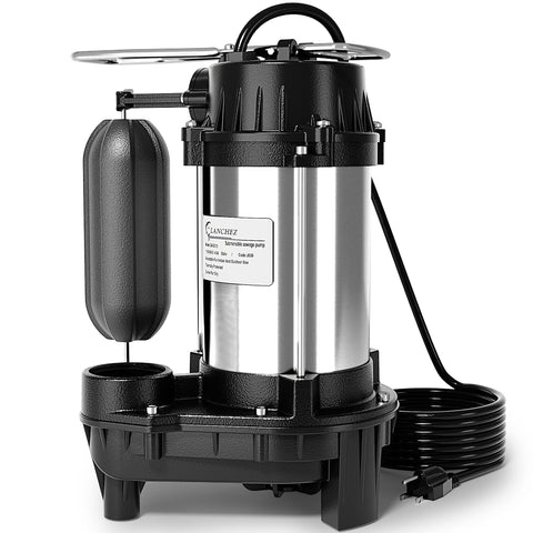 LANCHEZ sump pump showing cast iron and stainless steel casing for durability