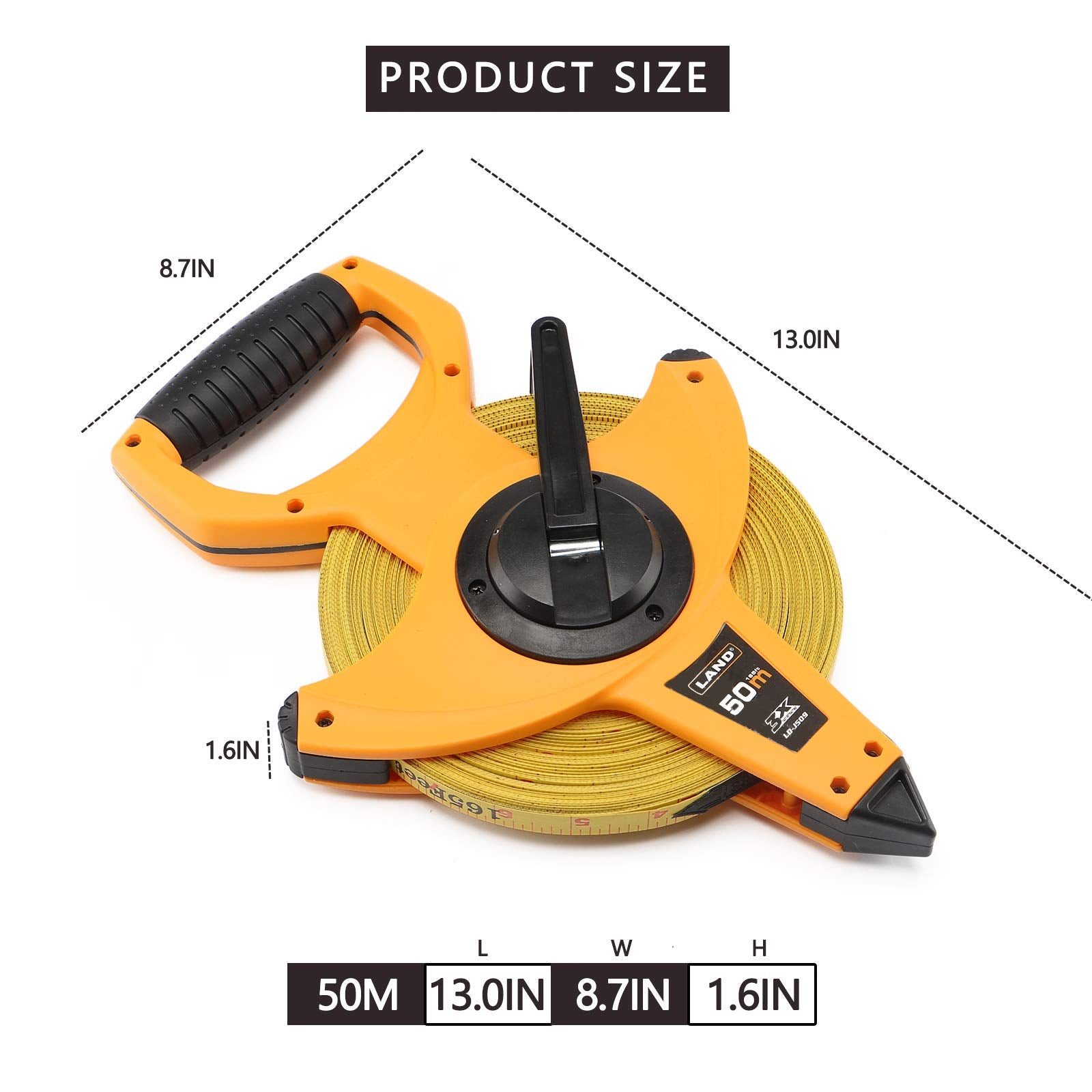 LAND double sided scale tape displays feet and metric for quick reads